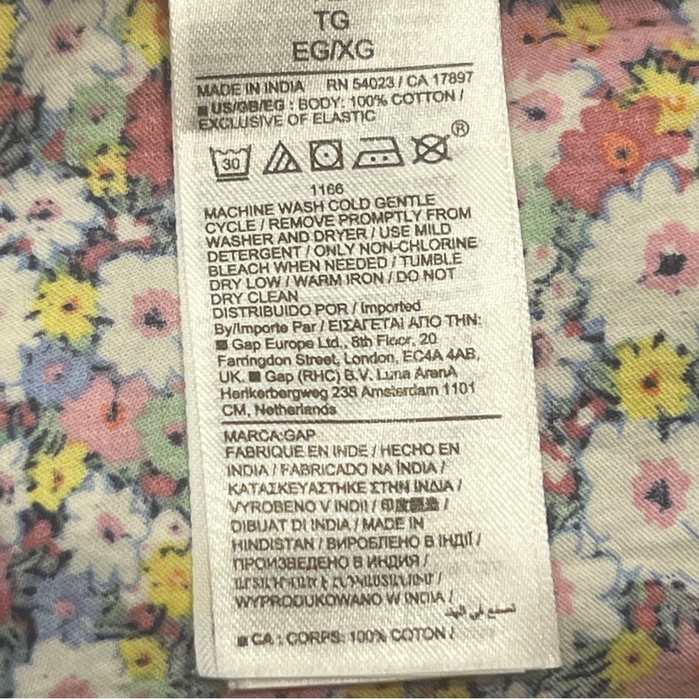 Gap Ditsy Floral Puff Sleeve Smocked Waist Mini Dress 100% Cotton | Size: XL - Picture 8 of 10